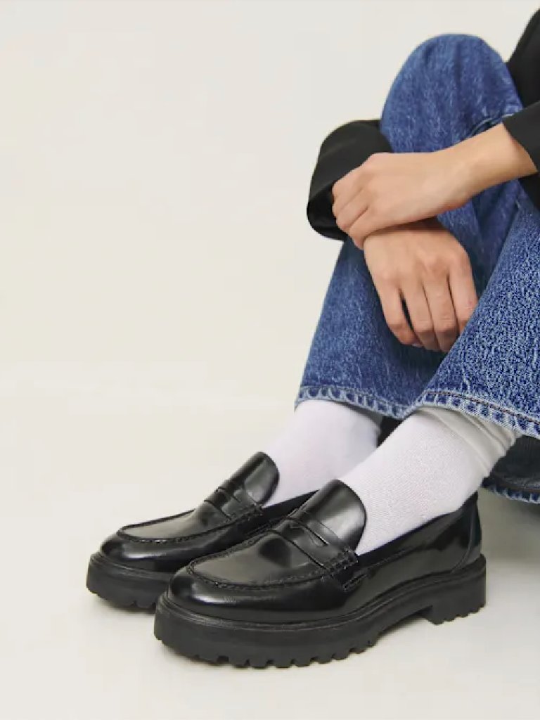 Reformation Black Agathea Chunky Loafers Size 9.5